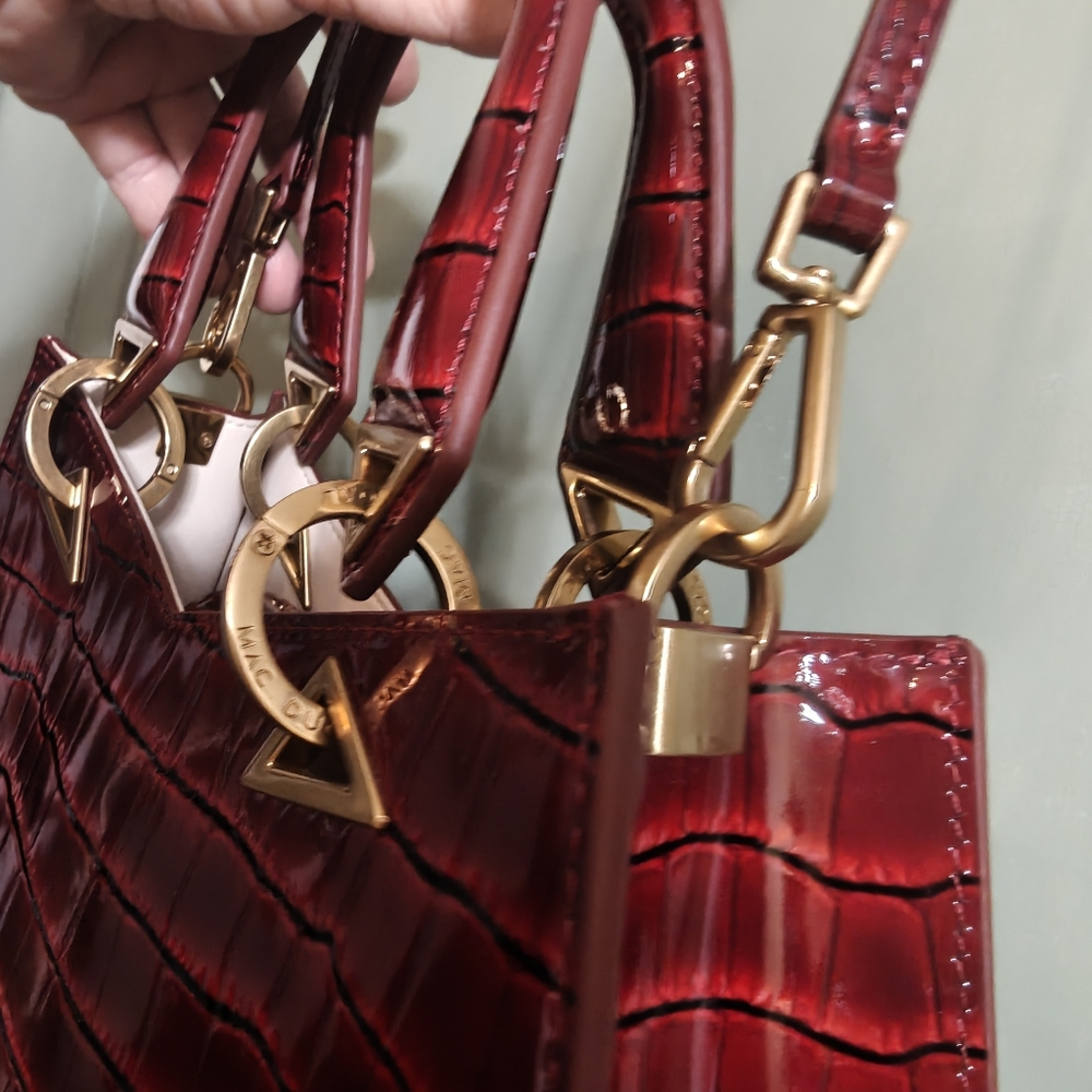 Mac Duggal Croc Crossbody Handbag New - Picture 8 of 12
